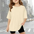 thumbnail image 2 of Byoo Toddler Girls T-Shirt Solid Basic Loose Short Sleeve T Shirt Kids Casual Soft Tshirt, 2 of 6