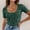 Green, variant on Women T Shirts Short Sleeve Square Neck Basic Tees Spring Clothes Cute Tops for Women