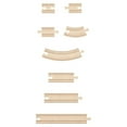 thumbnail image 1 of Hape 24 Piece Wooden Train Railway Super Expansion Rail Pack Building Set Kit, 1 of 5