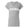 thumbnail image 2 of Wild Bobby State of Wisconsin College Style Women Standard V-Neck Tee, 2 of 6