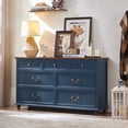 thumbnail image 3 of Bedroom Dresser and Nightstand 3 Piece Set, Includes Farmhouse 7 Drawer Storage Dresser, Nightstand Set of 2 with 3 Drawers, Modern Bedroom Set, Navy, 3 of 11