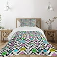 thumbnail image 3 of Ambesonne Chill Quilted Bedspread Set 2 Pcs, Zigzag Colorful, Twin Size, Multicolor, 3 of 6