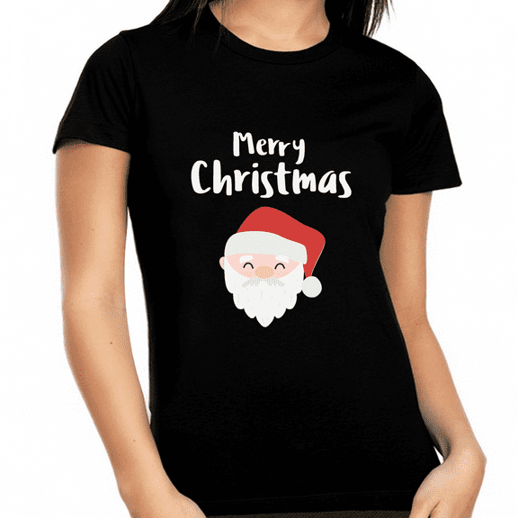 Funny Santa Claus Plus Size Christmas Shirts for Women Plus Size Christmas Clothes for Women Plus Size