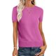 thumbnail image 1 of Jersey ANRABESS para mujer, mezcla de lana, cuello redondo y manga corta, 1 of 7