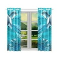 thumbnail image 2 of MYPOP Dolphins Beautiful Sea World Window Curtain Kitchen Curtain 26x39 inches (Two Pieces), 2 of 3