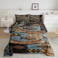 thumbnail image 3 of Feelyou Farmhouse Boating Bedding Comforter Set, Fishing Pike Fish Twin Comforter Sets, Vintage Western Cabin Reversible Bedding Set, Ultra Soft Bedroom Decor, 2pcs, 3 of 9