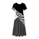 thumbnail image 3 of Puntoco Vestido De Mujer Con Cuello Redondo Y Manga Corta A Media Pantorrilla Con Dos Bolsillos Y Estampado Geométrico Vestido De Manga Corta Con Cuello Redondo Negro Xxl, 3 of 4