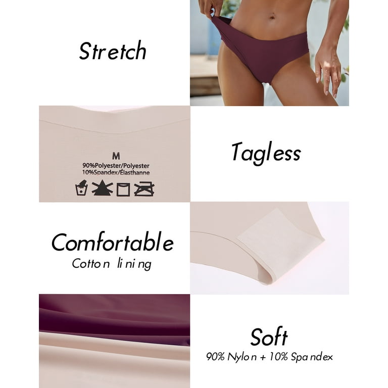 Seamless Underwear for Women No Show Panties Invisibles Briefs Soft Hipster  Ladies Underwears Perfect for Legging, 4-Pack at  Women's Clothing  store