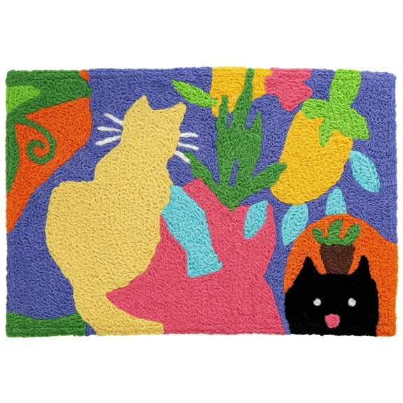 Jellybean What’s That Rug – 20"x30" Cat-Themed Accent Doormat