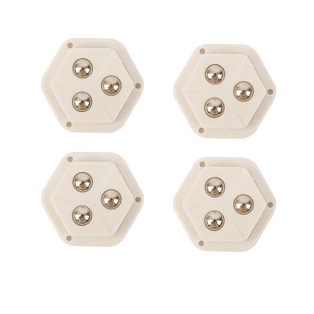 Universal 3-Bead Swivel Caster Wheels Set of 4 with Adhesive Backing for Trash Cans Storage Boxes Bedside Tables