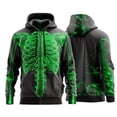thumbnail image 5 of RUTAYY Boys Zip Up Hoodie Long Sleeve Skeleton Full Print Halloween Front Pocket Hooded Jacket Green, 5 of 5