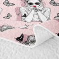 thumbnail image 5 of spefrowx Fashion Woman Twin Quilt Set for Girls Boys, Pink Black Butterfly Animal Twin Coverlet Set, 2pcs, 5 of 7
