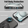 thumbnail image 3 of Magnetic Case for iPhone 15 Plus [Compatible with MagSafe] Full Body Protection Case with Camera Lens Protector Kickstand Screen Protector Anti-Scratch Shockproof Cover for Women Men - Black, 3 of 16