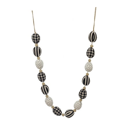 Way To Celebrate Easter Black & White Check Foam Egg Garland 6'