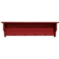 thumbnail image 2 of Contemporary Home Living 4' Distressed Red Rectangular Storage Shelf with Pegs, 2 of 2