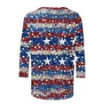 thumbnail image 5 of Tracking My Recent Order 4Th of July Shirts for Women 3/4 Sleeve American Flag Shirt Usa Patriotic T-Shirt Stras Striped Summer Fashion Tops Tunic Crew Neck Blouses Womens Clothing, 5 of 5