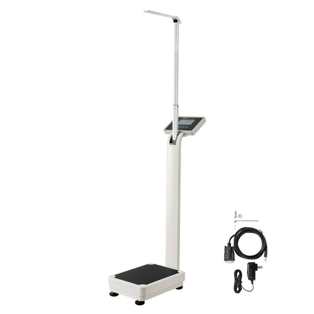VEVOR Medical Scale with Digital Display, Versatile Doctor's Scale for Measuring Weight and Height, Integrated Height Measurement Rod, Dual Units (kg/lb), BMI Feature