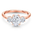 thumbnail image 3 of Gem Stone King 1.71 Ct Oval White Zirconia 18K Rose Gold Plated Silver Ring, 3 of 6