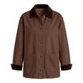 thumbnail image 3 of MuXiKeJi Clothes Oversized Barn Jackets for Women Fall Jacket Fashion Trendy 2026 Womens Lightweight Shacket with Front Deep Pockets,Spring,Thin,Corduroy Collar,Utility,Chore,Casual Outerwear, 3 of 5