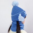 thumbnail image 5 of Dyfzdhu Winter Knitted Fleece Hood Scarf Coif Kid Knit Hat Warm Hats Blue, 5 of 9