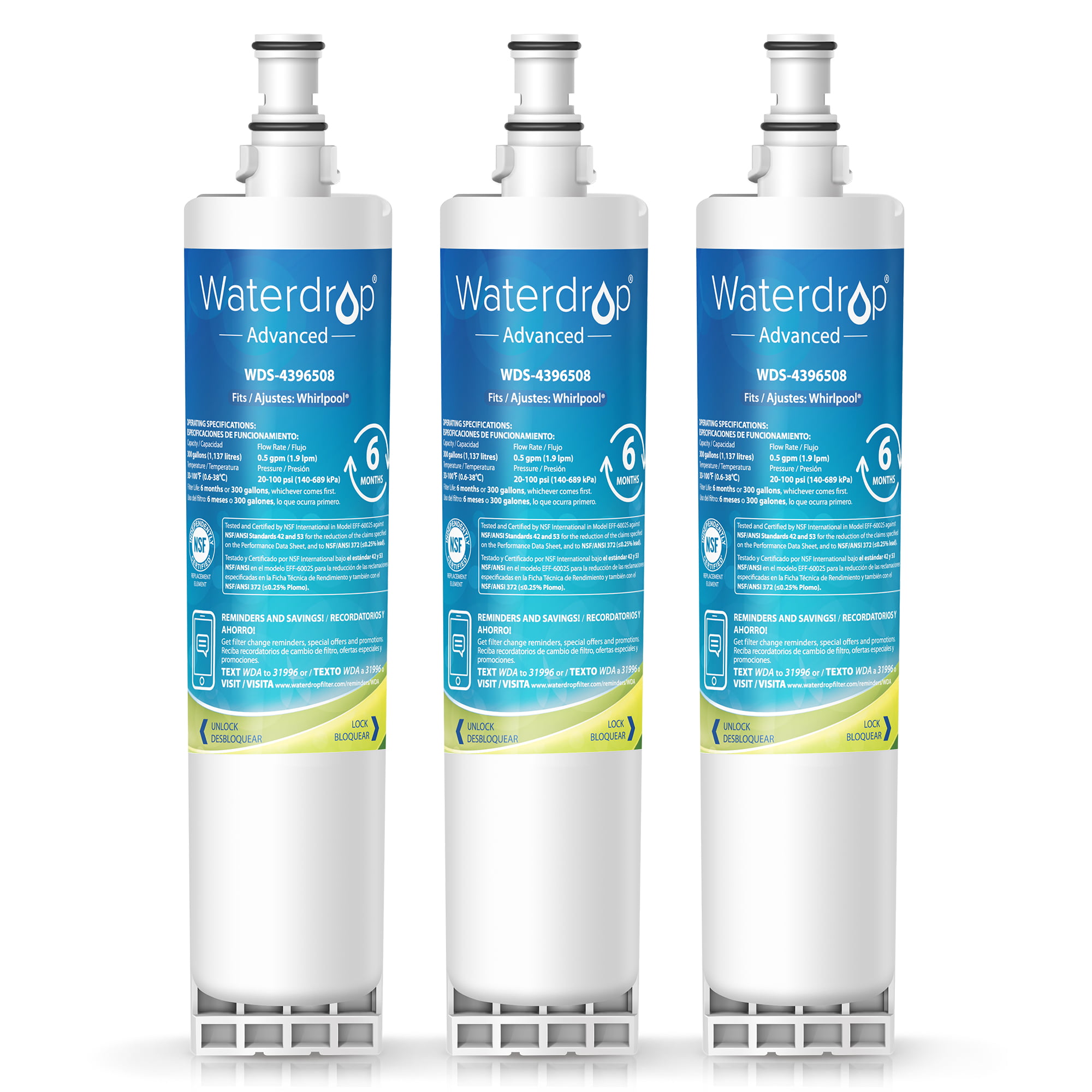 Fits Whirlpool 4396508 EDR5RXD1 4396510 Comparable Refrigerator Water Filter 