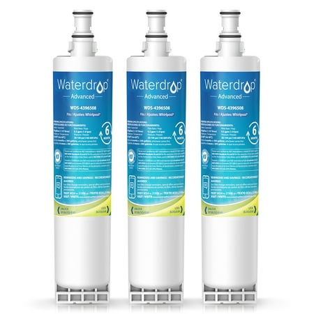 

Waterdrop 4396508 Water Filter NSF 53&42 Certified to Reduce Lead Fits Whirlpool 4396508 4396510 4392857 Kenmore 46-9010 NLC240V EveryDrop Filter 5 EDR5RXD1 PUR W10186668 (Pack of 3)
