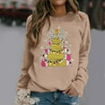 thumbnail image 2 of VJATTWR Mes Articles Chandail en Molleton de Noël pour Femmes Imprimé Col Rond Manches Longues Chandail Sans Capuche Chandail en Molleton Confortable Mode Haut pour Vacances Tenue Décontractée et Activités Athlétiques Get it Fast, 2 of 4