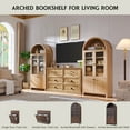 thumbnail image 7 of 71 " Tall Bookshelf with Storage, 4 Doors & Drawers, Wooden Arched Bookshelf for Living Room Office, 7 of 7