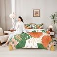 thumbnail image 2 of Erosebridal Chic Flower Bedding Comforter Set for Girls, Tropical Palm Tree Leaves Queen Bedding Sets, Reversible, 7-Piece, 2 of 5
