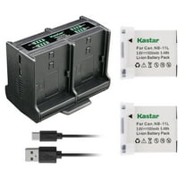 Kastar 2-Pack NB-11L Battery and Quadruple Charger Compatible with Canon PowerShot A2600 A2600 IS, PowerShot A3400 A3400 IS, PowerShot A3500 A3500 IS, PowerShot A4000 A4000 IS, A4050 A4050 IS Camera