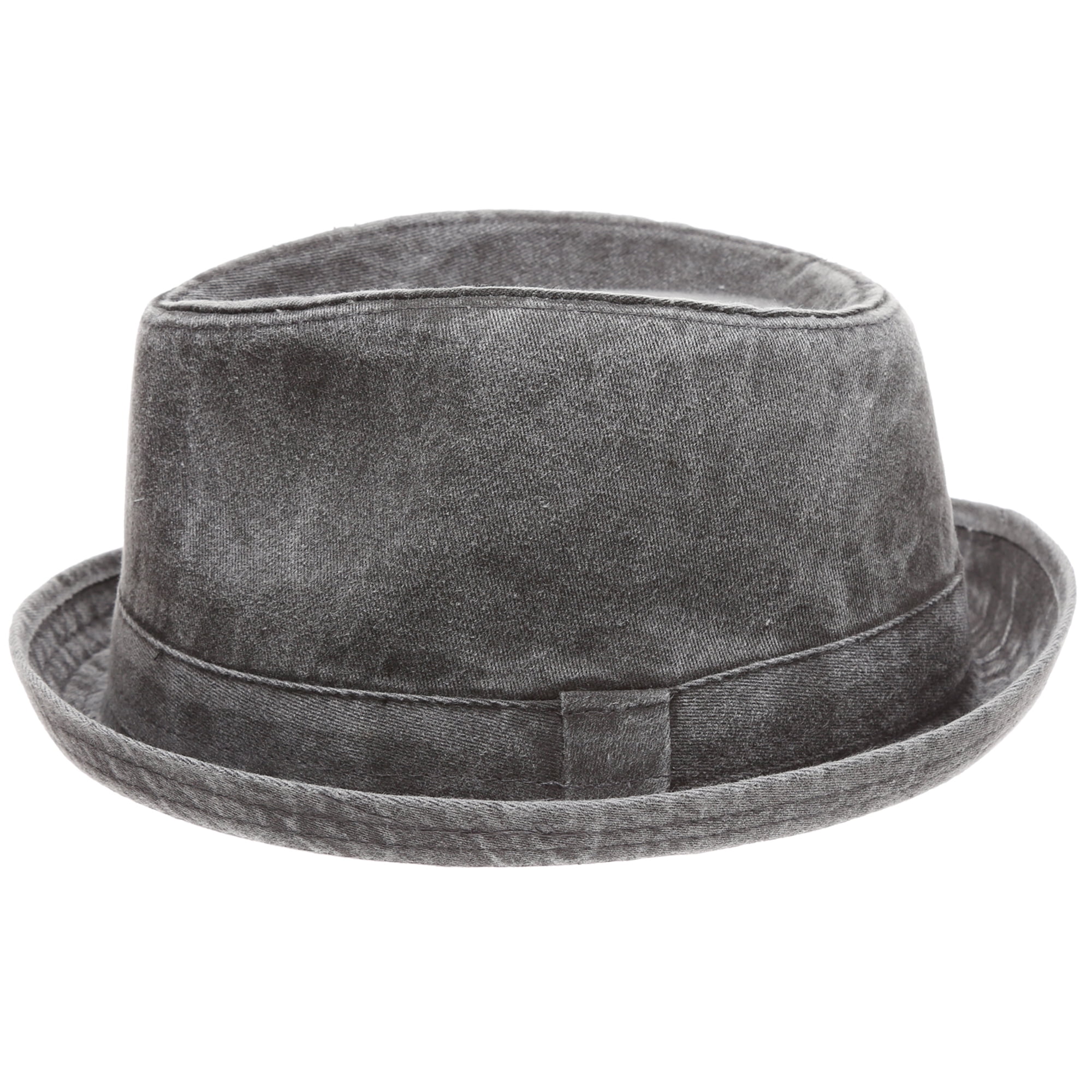 MIRMARU Mens Denim Washed Cotton Casual Vintage Style Pork Pie Fedora