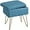 Blue, variant on VibrantEcho Vanity Stool Chair Faux Fur with Storage, 15.7"L x 11.8"W x 19.4"H Soft Ottoman 4 Metal Legs with Anti-Slip Feet, Furry Padded Seat, Modern Multifunctional Chairs for Makeup, Yellow