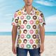 thumbnail image 2 of Balery Colorful Donuts Camisas hawaianas de manga corta para hombre, camisas playeras de corte holgado, camisas de vacaciones con botones,3X-Large, 2 of 7