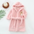 thumbnail image 2 of mgoYE Kids Toddler Cartoon Hooded Plush Robe Animal Pajamas Fleece Bathrobe Children Sleepwear(Pink,4-5 Years), 2 of 5