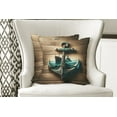 thumbnail image 3 of Ambesonne Nautical Throw Pillow Cover Pack of 2, Anchor with Sailing Ship, 2 Pcs-40"x40", Sand Brown Dark Teal, 3 of 5