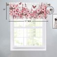 thumbnail image 4 of Cherry Blossom Thermal Insulated Window Curtain Valance Watercolor Pink Floral Butterfly Rod Pocket Valances for Bedroom Living Room Dining Room 54 by 18 in, 1 Panel, 4 of 6