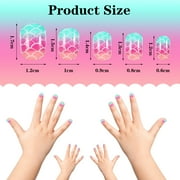 Topekada 120 Pcs Kids Fake Nails Press-on Nails,Pre-glue Full Cover, Glitter Gradient Color Rainbow Short False Nail Art Kits Set for Girls(Multicolor)