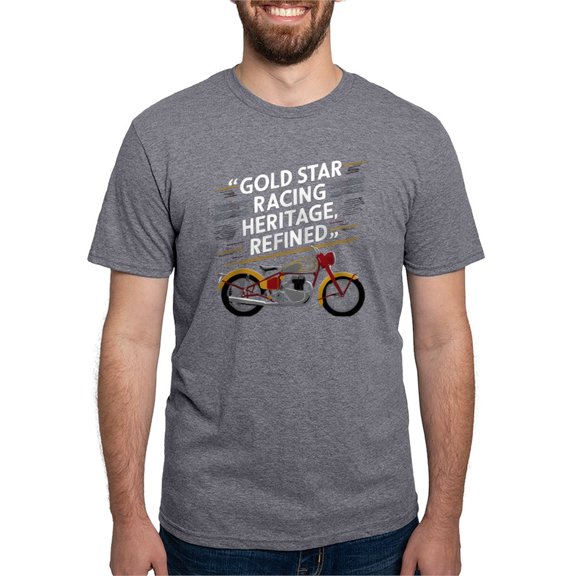 CafePress - Gold Star Racing Heritage Refined Men's Deluxe T Shirt - Mens Tri-blend T-Shirt
