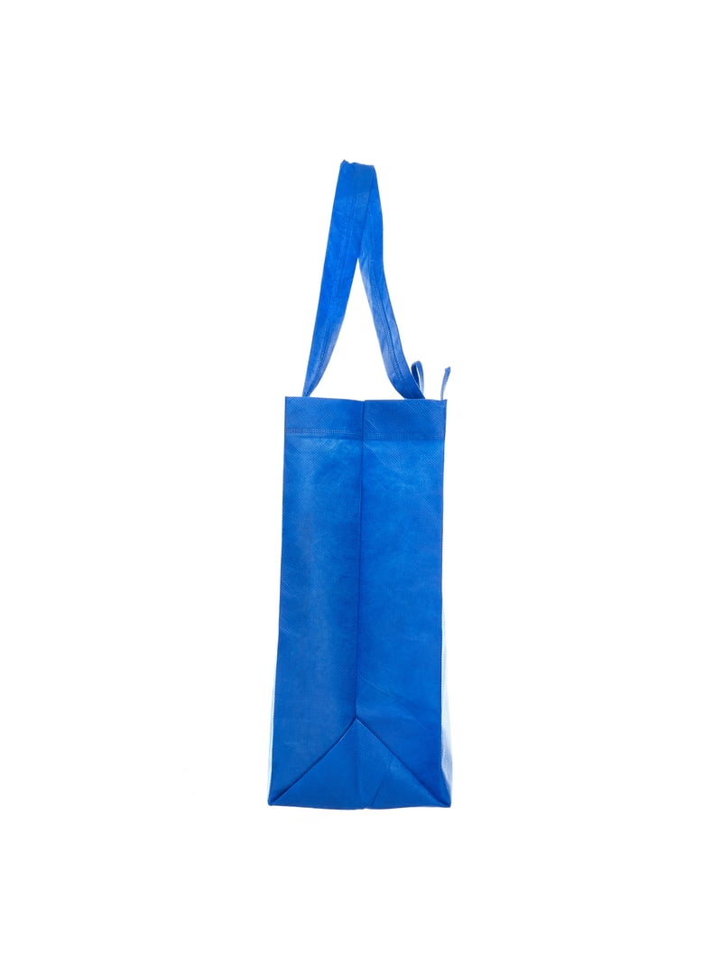 Blue & Green Shopping Bags - 100 Pack, Reusable Handbags (11.8x21.7x5.9 Inches, 0.02mm Thick)