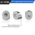 thumbnail image 2 of czcpp-30 Degree Washers 1/4 Inch 10 Pcs Angle Beveled Washer for 1/8 Inch to 3/16 Inch Wire Rope Cable Application Wooden Metal Aluminum Post DIY Railing, 2 of 4