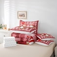thumbnail image 6 of Homewish Girls Teens Kawaii Gnome 7-Piece Twin Bedding Sets,Geometric Plaid Grid Bedding Comforter Set,Romantic Valentine's Day Breathable Sheet Sets,Super Cozy Room Decor,Reversible, 6 of 8