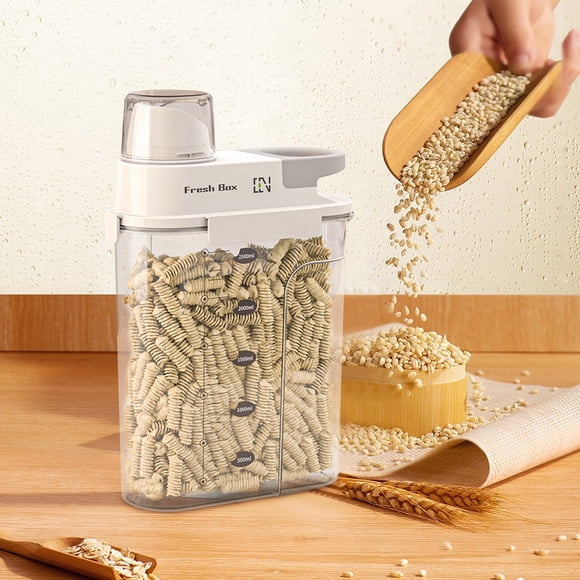Plastic Transparent Tank, Rice Storage Barrel, Household Food Container Grain Storage Box for Oatmeal, Grain, Cereal, Pasta, Flour