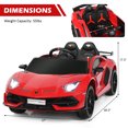 thumbnail image 2 of Costway 12V Kids Ride On Car Licensed Lamborghini SVJ RC w/ Trunk & Music Red, 2 of 10