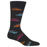 Hot Sox Mens Woody Surfer Car Crew Socks, Men`s Shoe Size 6-12.5, Black