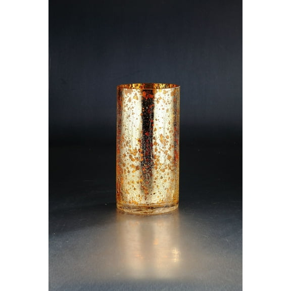 CC Home Furnishings 11.5" Silver and Gold Mercury Glass Hand Blown Vase