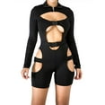 thumbnail image 1 of Yeater Women's High Neck Long Sleeve Bodycon Romper, 1 of 7