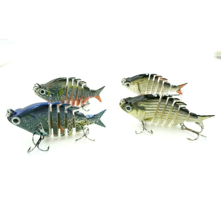 Fishing Lures for Bass, Crappie, Swim bait Jointed Crank 4pc Tackle Lot SET