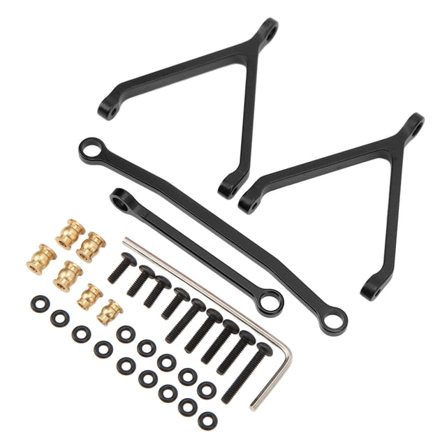 RC Car Steering Tie Rod, Wearable RC Chassis Links Balanced Driving For 1/24 Crawler Black,Red