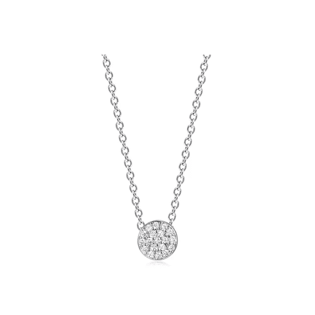 Collar Xtellar plateadoCírculo Mujer Dije Cadena Plata 925 Elegante