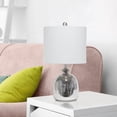 thumbnail image 3 of Lalia Home Metallic Gray Hammered Glass Jar Table Lamp with Grey Linen Shade, 3 of 4